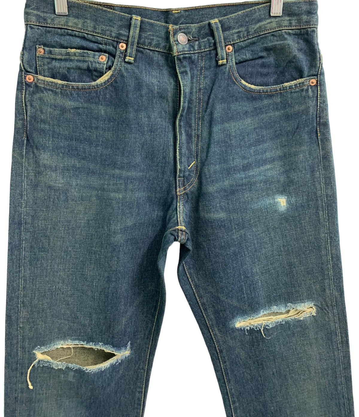 Levi's Vintage LVC Levis 517 Big E Distressed Flare Jeans Size US 32 / EU 48 - 7 Thumbnail
