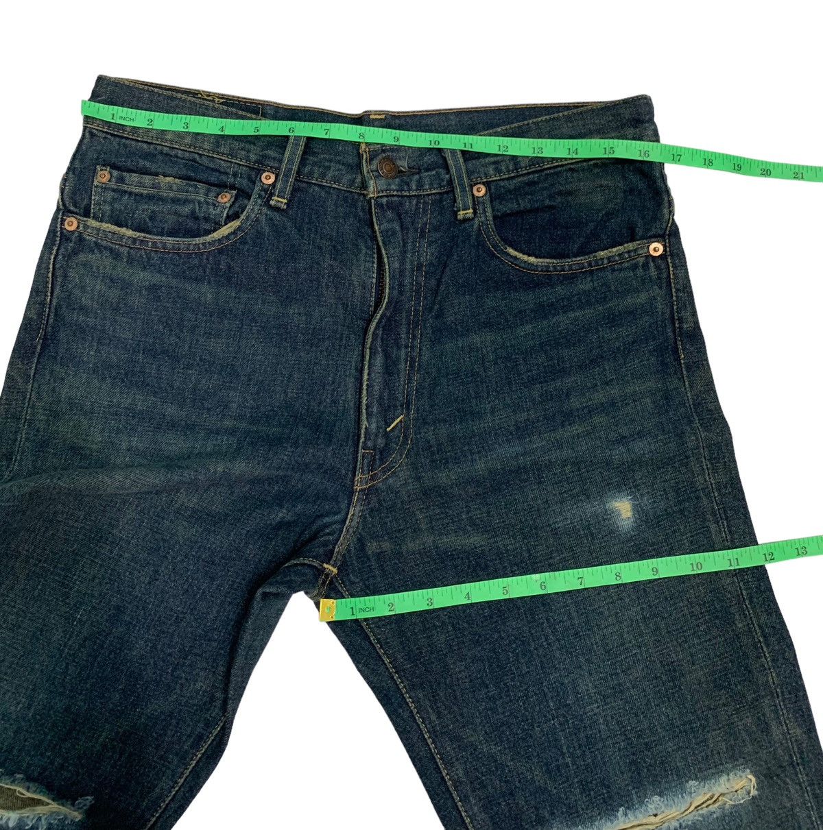 Levi's Vintage LVC Levis 517 Big E Distressed Flare Jeans Size US 32 / EU 48 - 15 Thumbnail