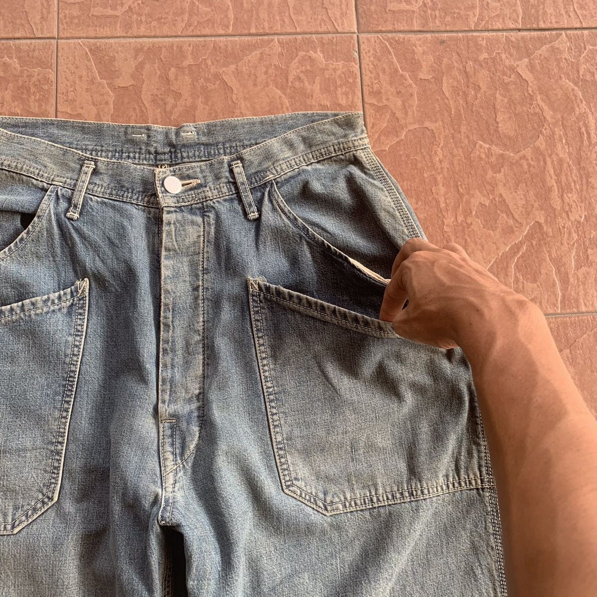 Japanese Brand × Replay × Vintage VINTAGE REPLAY JEANS 29x32 TROUSERS BAGGY CARPENTER PANTS Size US 29 - 5 Thumbnail