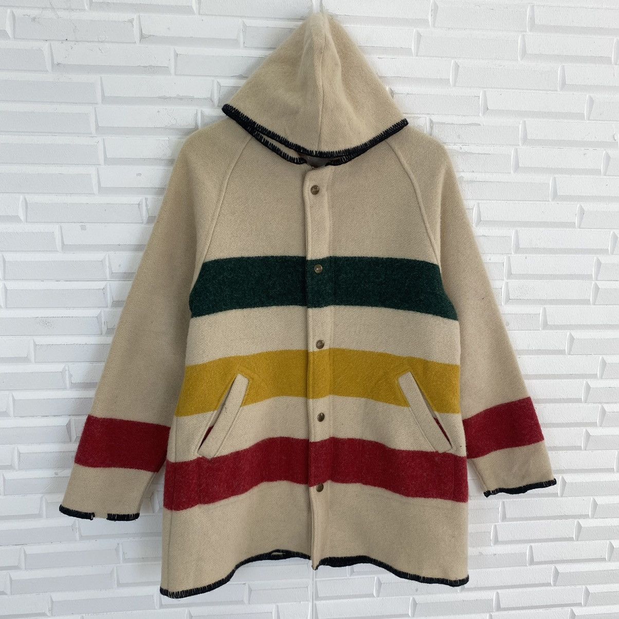WOOLRICH THREE LAYER COLOUR WOOL HOODIE JACKET
