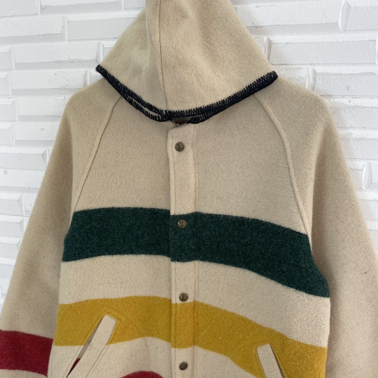 WOOLRICH THREE LAYER COLOUR WOOL HOODIE JACKET