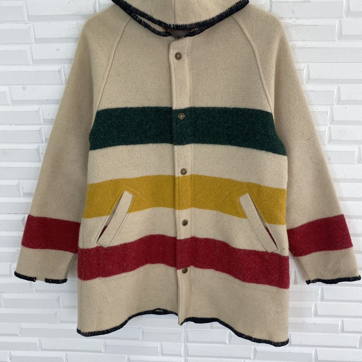 WOOLRICH THREE LAYER COLOUR WOOL HOODIE JACKET