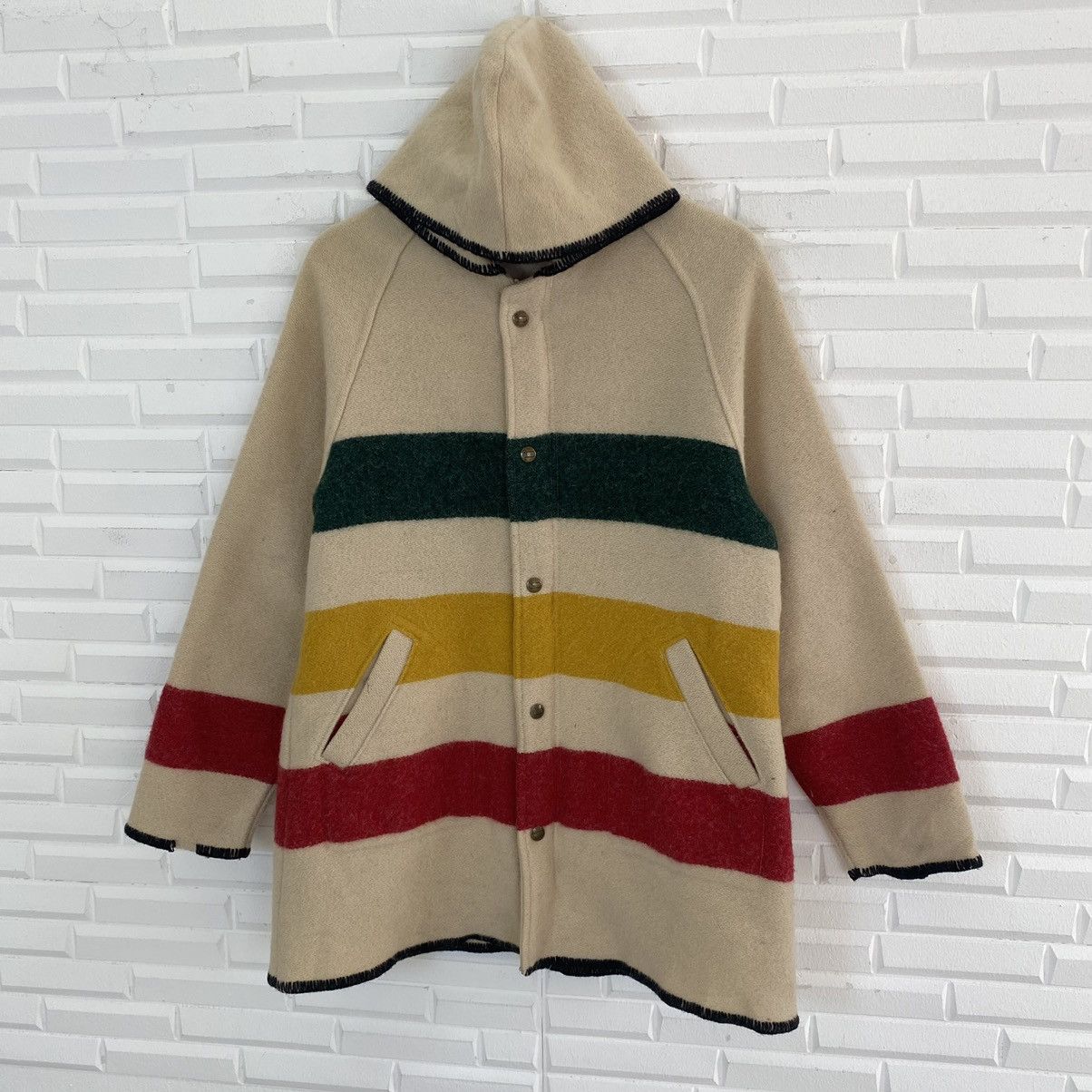 WOOLRICH THREE LAYER COLOUR WOOL HOODIE JACKET