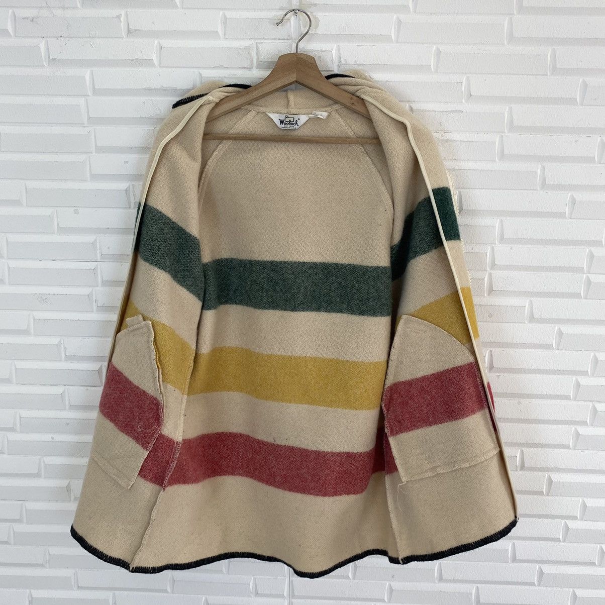 WOOLRICH THREE LAYER COLOUR WOOL HOODIE JACKET
