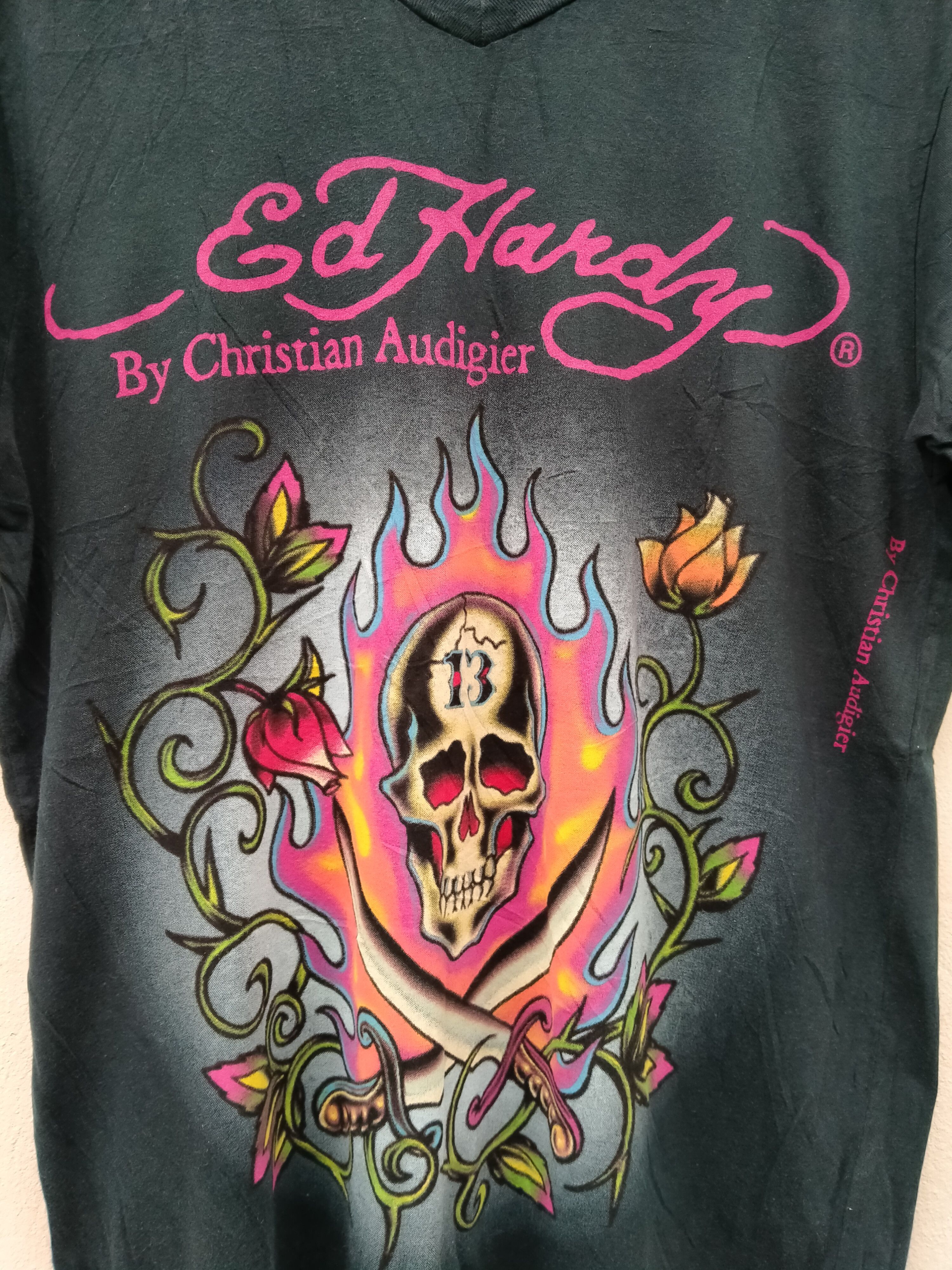 Ed Hardy Vintage 2000 Ed Hardy by Christian Audigier Skull 13 Sword Size US M / EU 48-50 / 2 - 4 Thumbnail