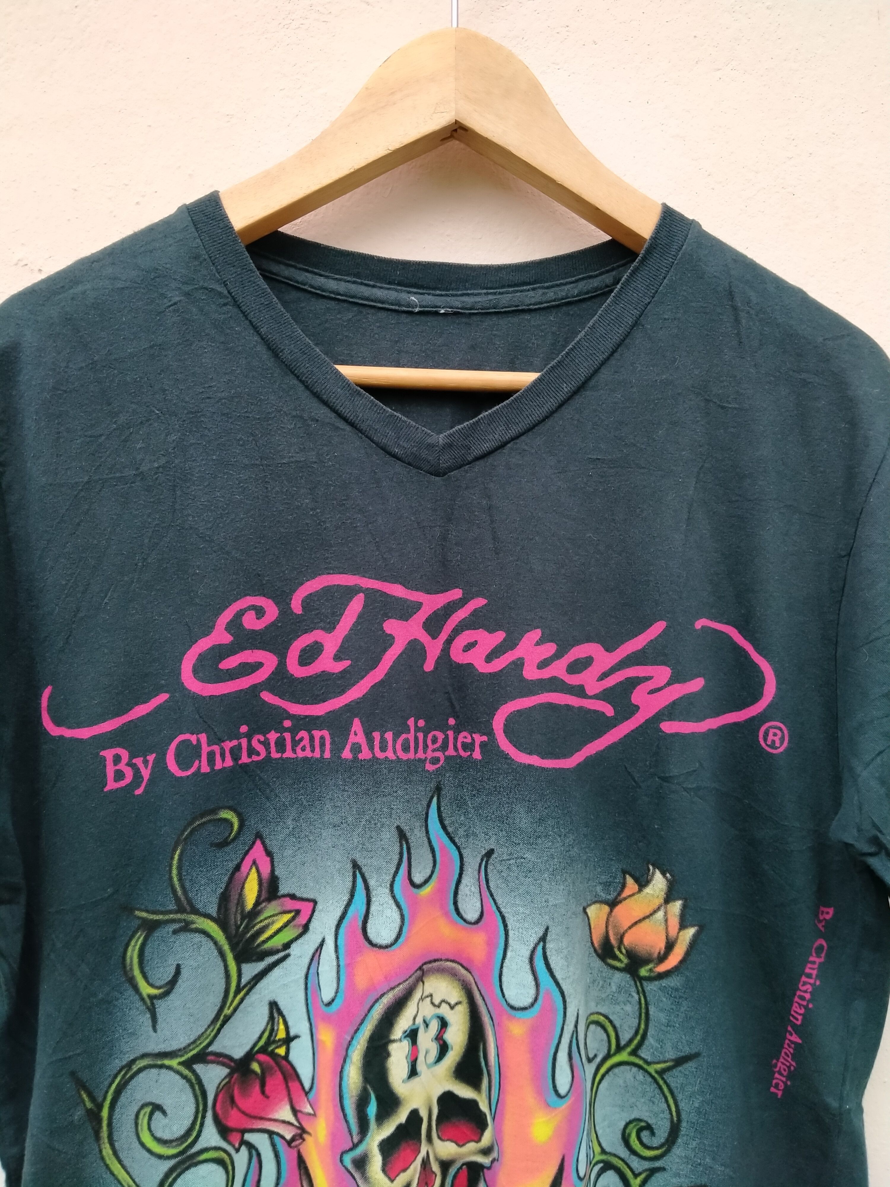 Ed Hardy Vintage 2000 Ed Hardy by Christian Audigier Skull 13 Sword Size US M / EU 48-50 / 2 - 3 Thumbnail