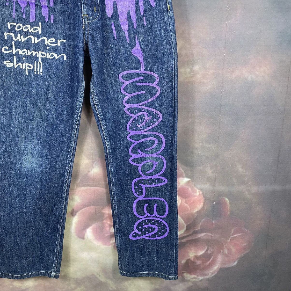 If Six Was Nine × Japanese Brand × Vintage Vintage Japanese Spellout Marpleq Splatter Denim Jean Size US 31 - 4 Thumbnail