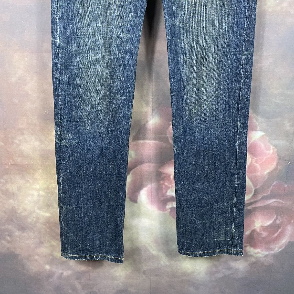 If Six Was Nine × Japanese Brand × Vintage Double Waist Plaid Wording Punk Style Denim Jeans Size 31" - 4 Thumbnail