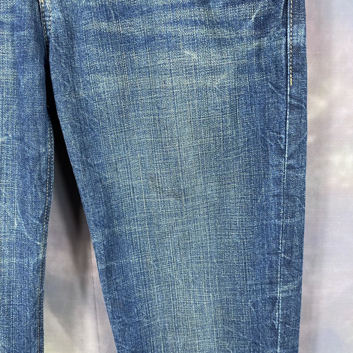 If Six Was Nine × Japanese Brand × Vintage Double Waist Plaid Wording Punk Style Denim Jeans Size 31" - 5 Thumbnail