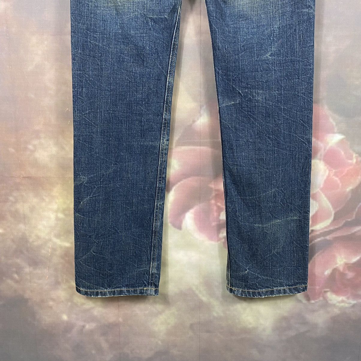 If Six Was Nine × Japanese Brand × Vintage Double Waist Plaid Wording Punk Style Denim Jeans Size 31" - 7 Thumbnail