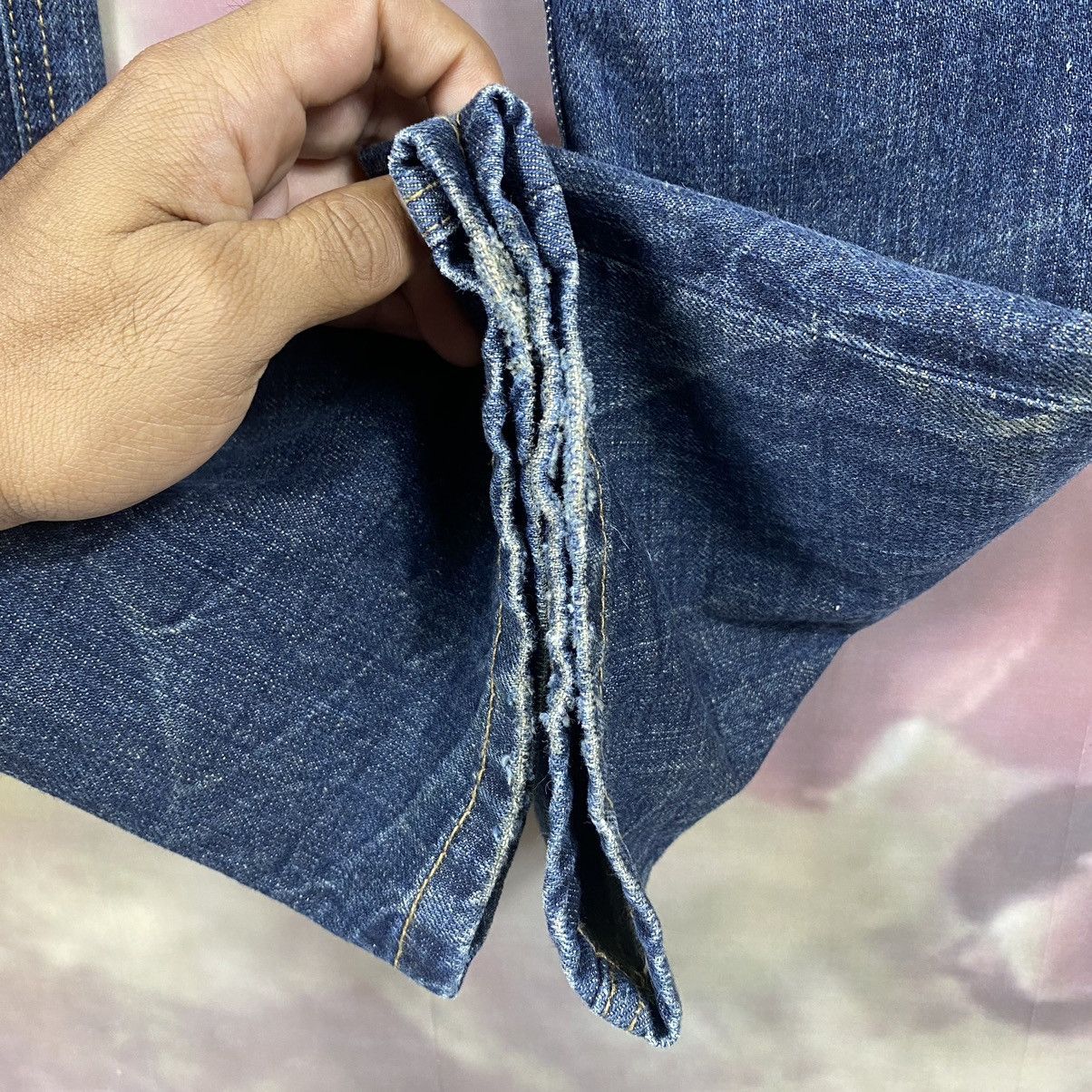 If Six Was Nine × Japanese Brand × Vintage Double Waist Plaid Wording Punk Style Denim Jeans Size 31" - 9 Thumbnail