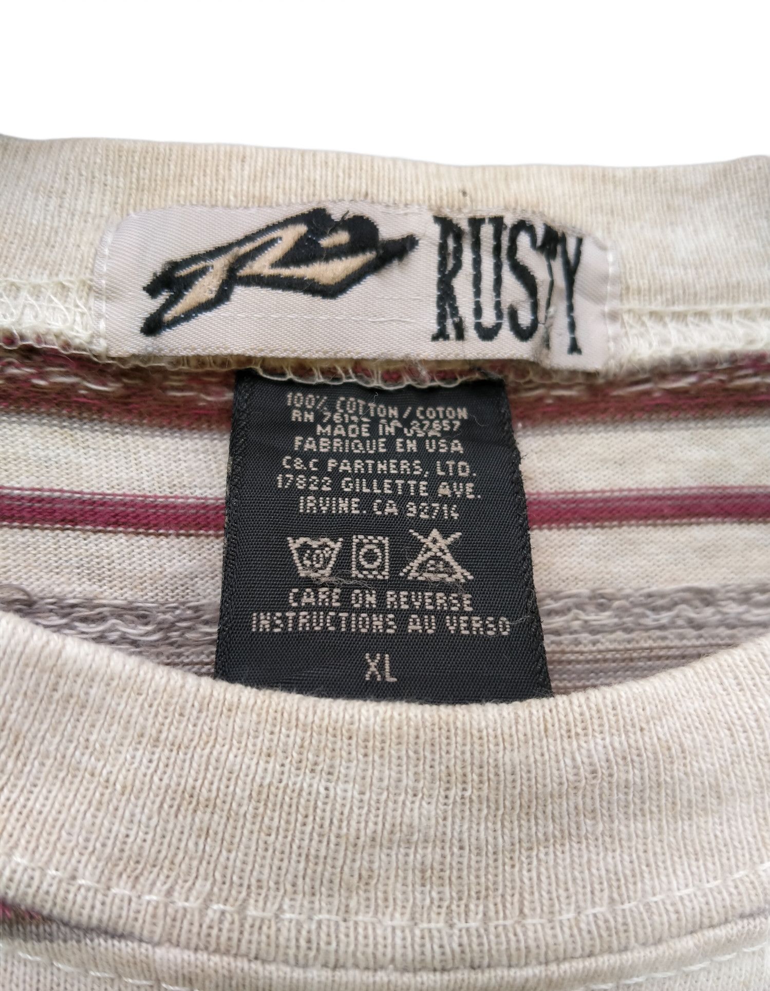OVER THE STRiPES Vintage 90s Rusty Stripe Tee Size US XL / EU 56 / 4 - 4 Thumbnail