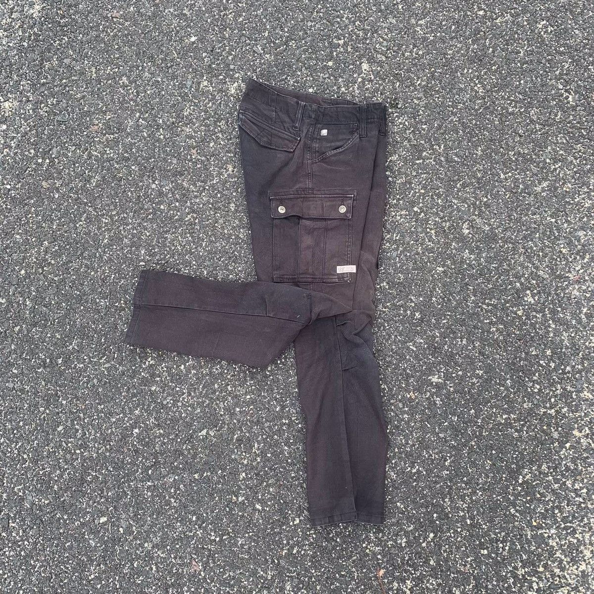 Japanese Brand Ultra Heavy Duty Utility Iz Frontier Cargo Faded Pants Size US 29 - 15 Thumbnail
