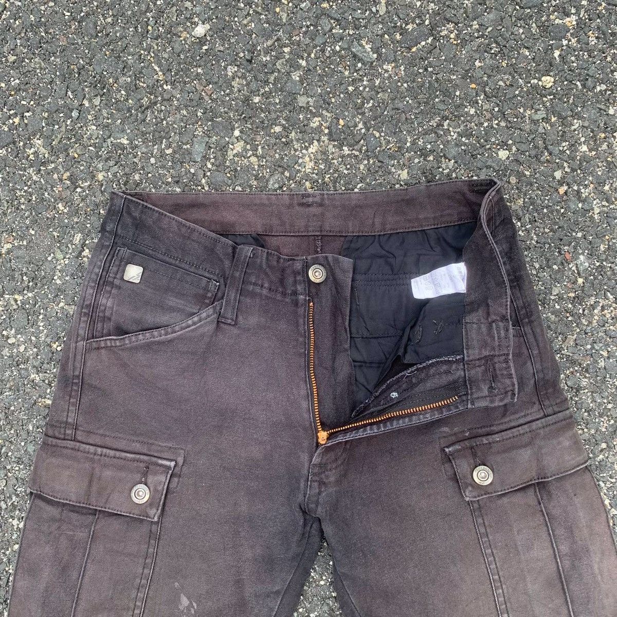 Japanese Brand Ultra Heavy Duty Utility Iz Frontier Cargo Faded Pants Size US 29 - 9 Thumbnail