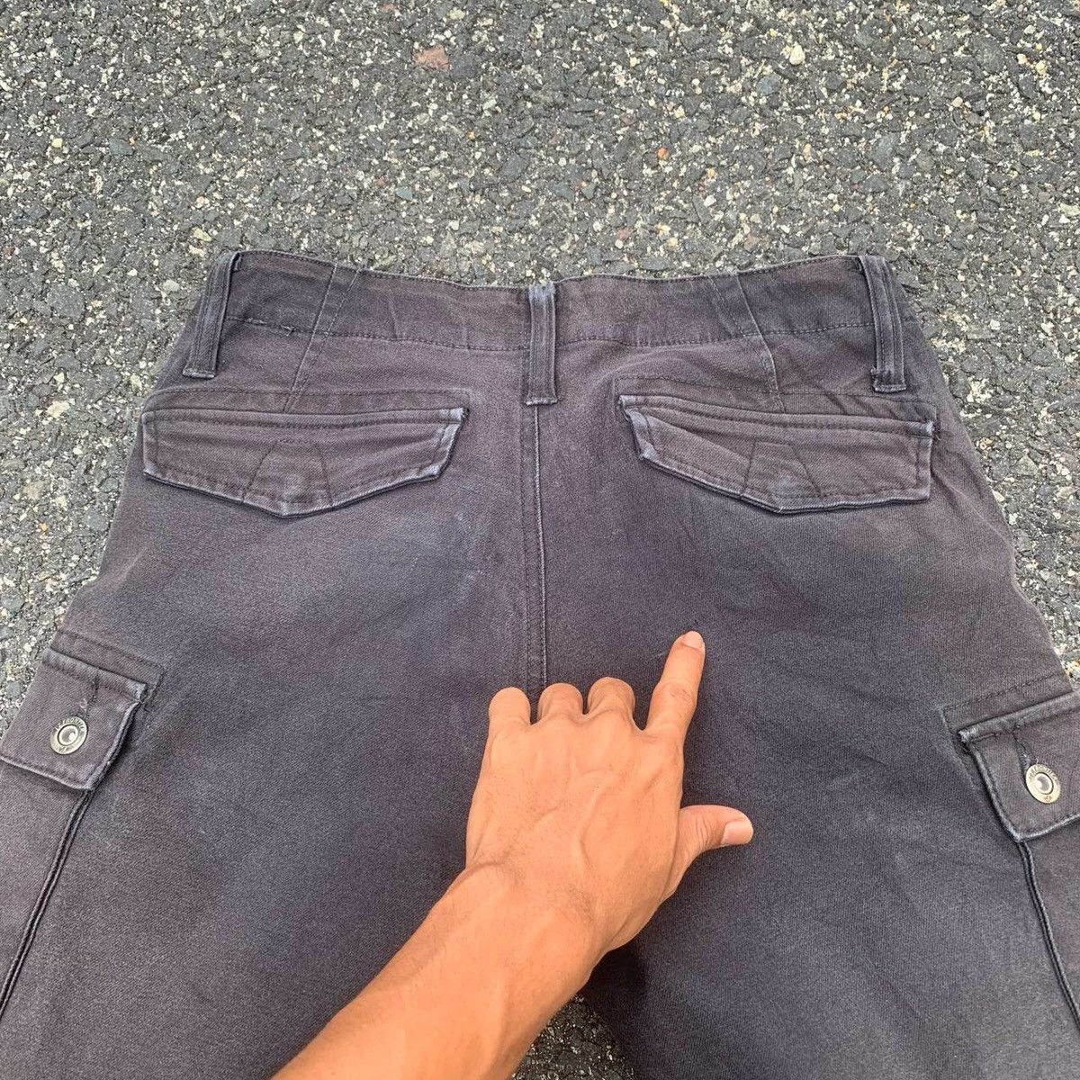 Japanese Brand Ultra Heavy Duty Utility Iz Frontier Cargo Faded Pants Size US 29 - 19 Thumbnail