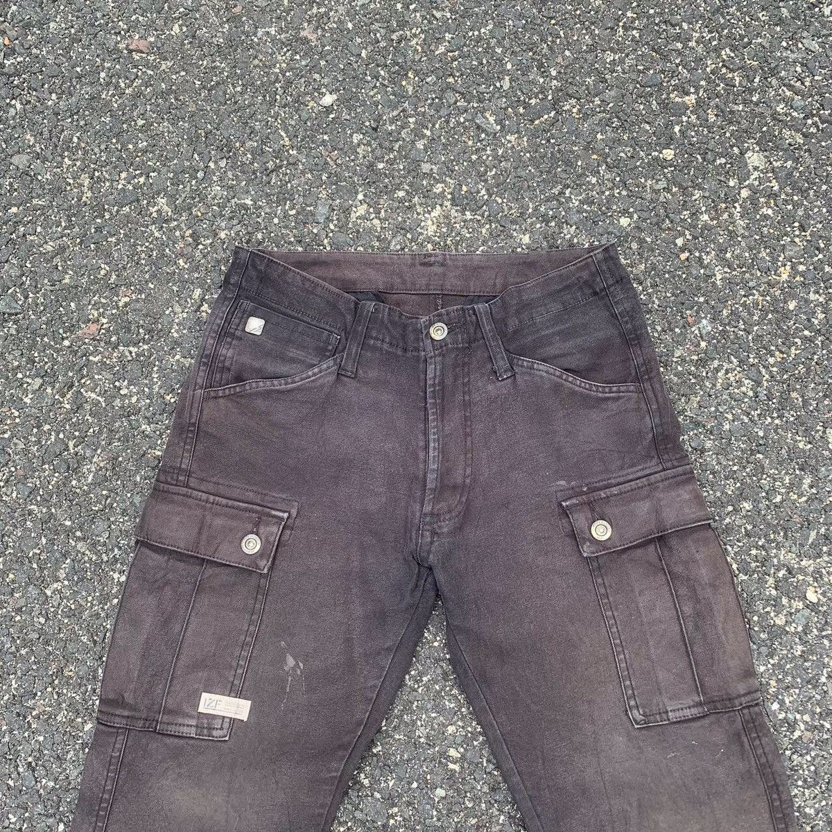 Japanese Brand Ultra Heavy Duty Utility Iz Frontier Cargo Faded Pants Size US 29 - 3 Thumbnail