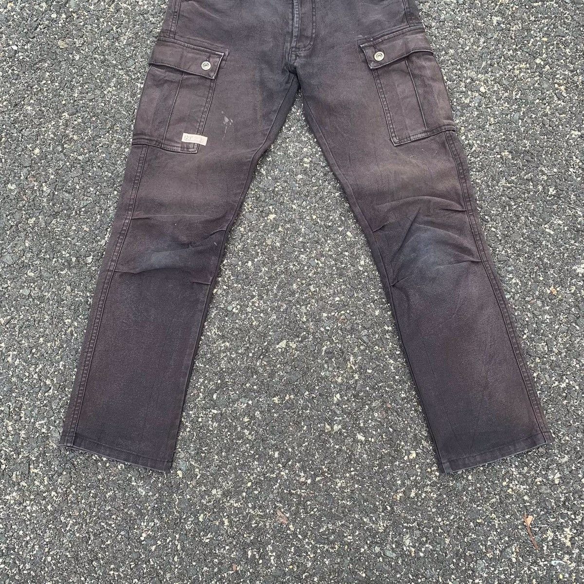 Japanese Brand Ultra Heavy Duty Utility Iz Frontier Cargo Faded Pants Size US 29 - 6 Thumbnail