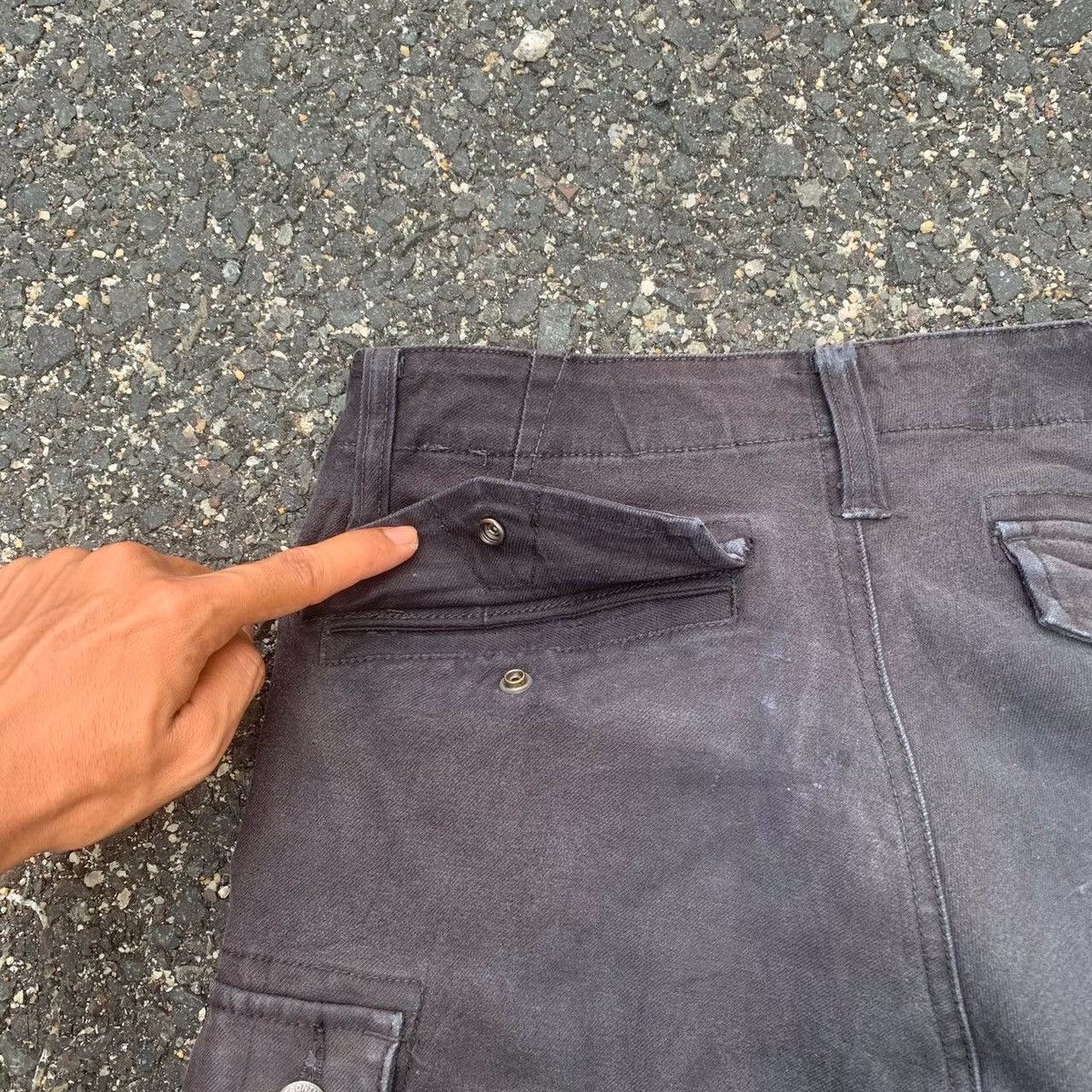 Japanese Brand Ultra Heavy Duty Utility Iz Frontier Cargo Faded Pants Size US 29 - 13 Thumbnail