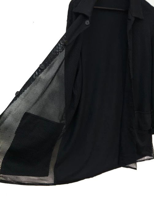 Yohji Yamamoto Y's for men Mesh Net Rayon Cotton Black Avant-Garde Size US L / EU 52-54 / 3 - 6 Thumbnail