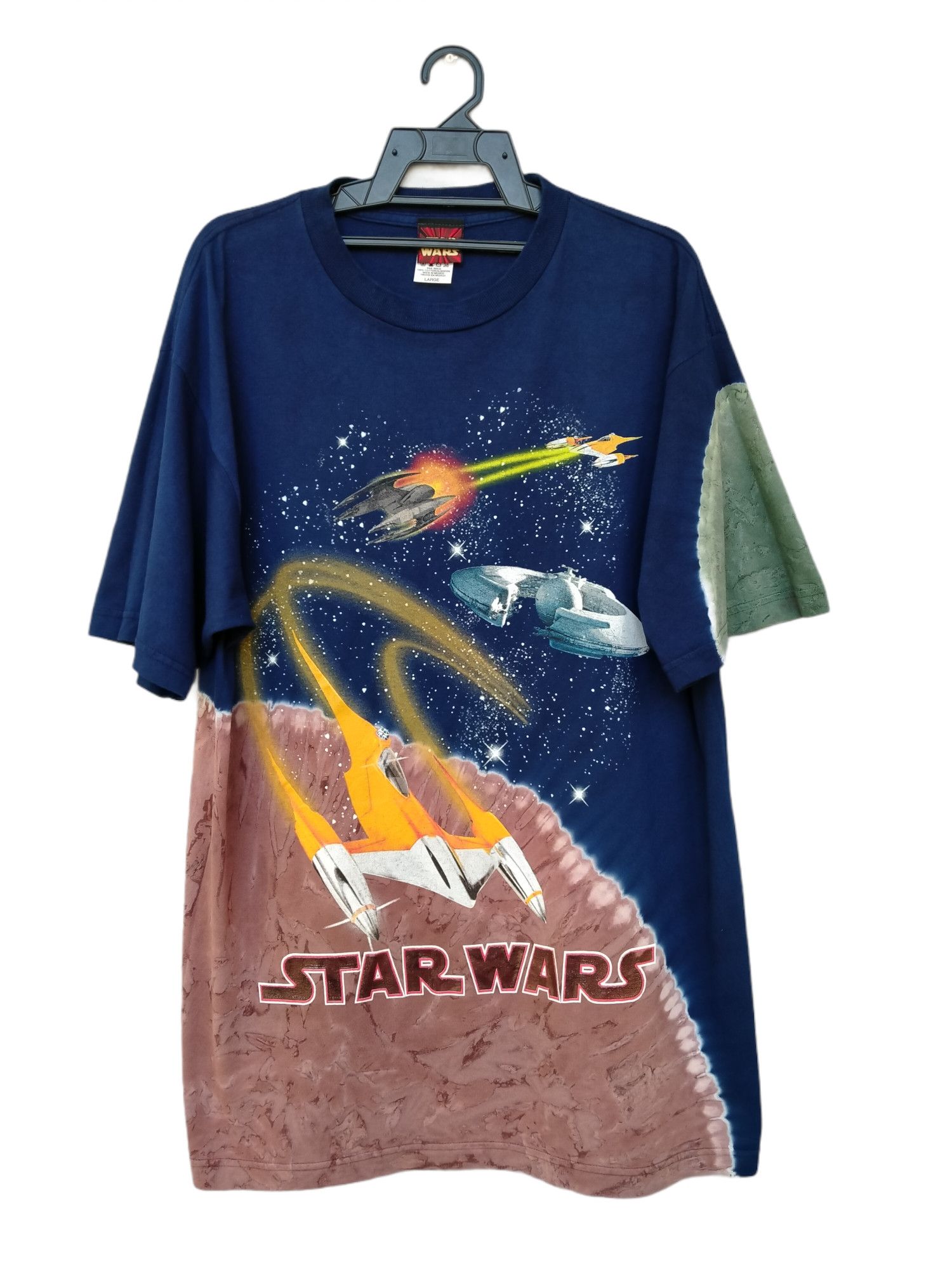 Vintage Vintage 90s Star Wars Tye Dye Size US L / EU 52-54 / 3 - 1 Thumbnail