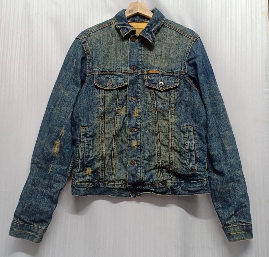 Distressed Denim Ezra Fitch Nice Distressed Design Denim Jackets | Grailed