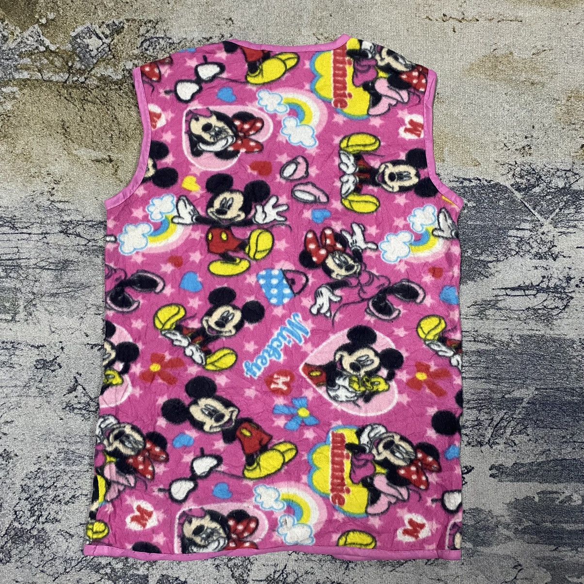 Japanese Brand × Mickey Mouse × Vintage Vintage Mickey Mouse Full Print Fleece Vest Size S / US 4 / IT 40 - 4 Thumbnail