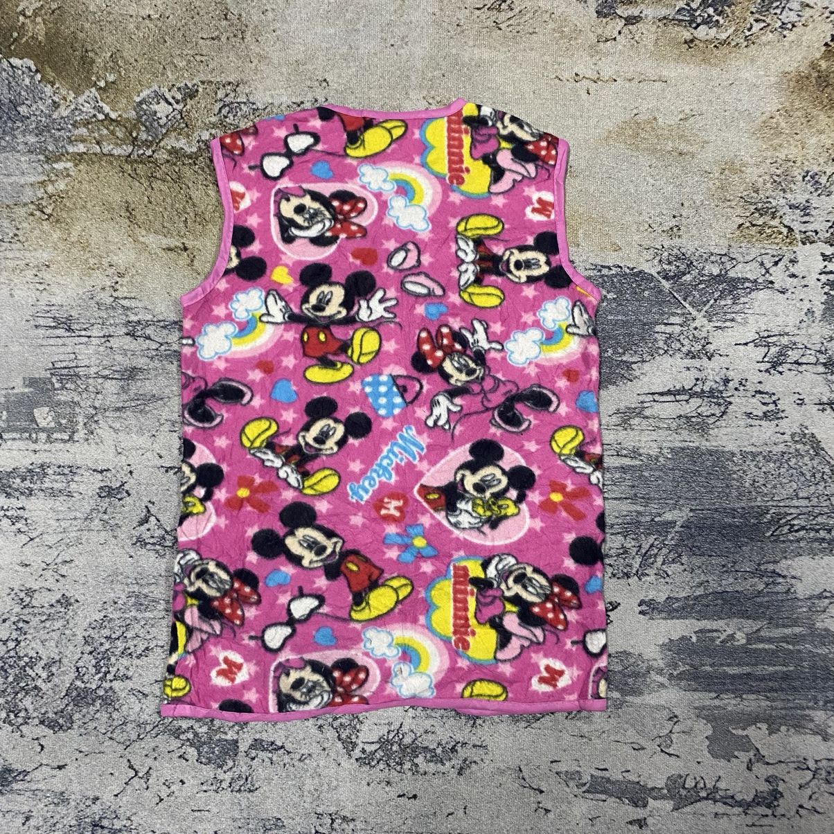 Japanese Brand × Mickey Mouse × Vintage Vintage Mickey Mouse Full Print Fleece Vest Size S / US 4 / IT 40 - 3 Thumbnail