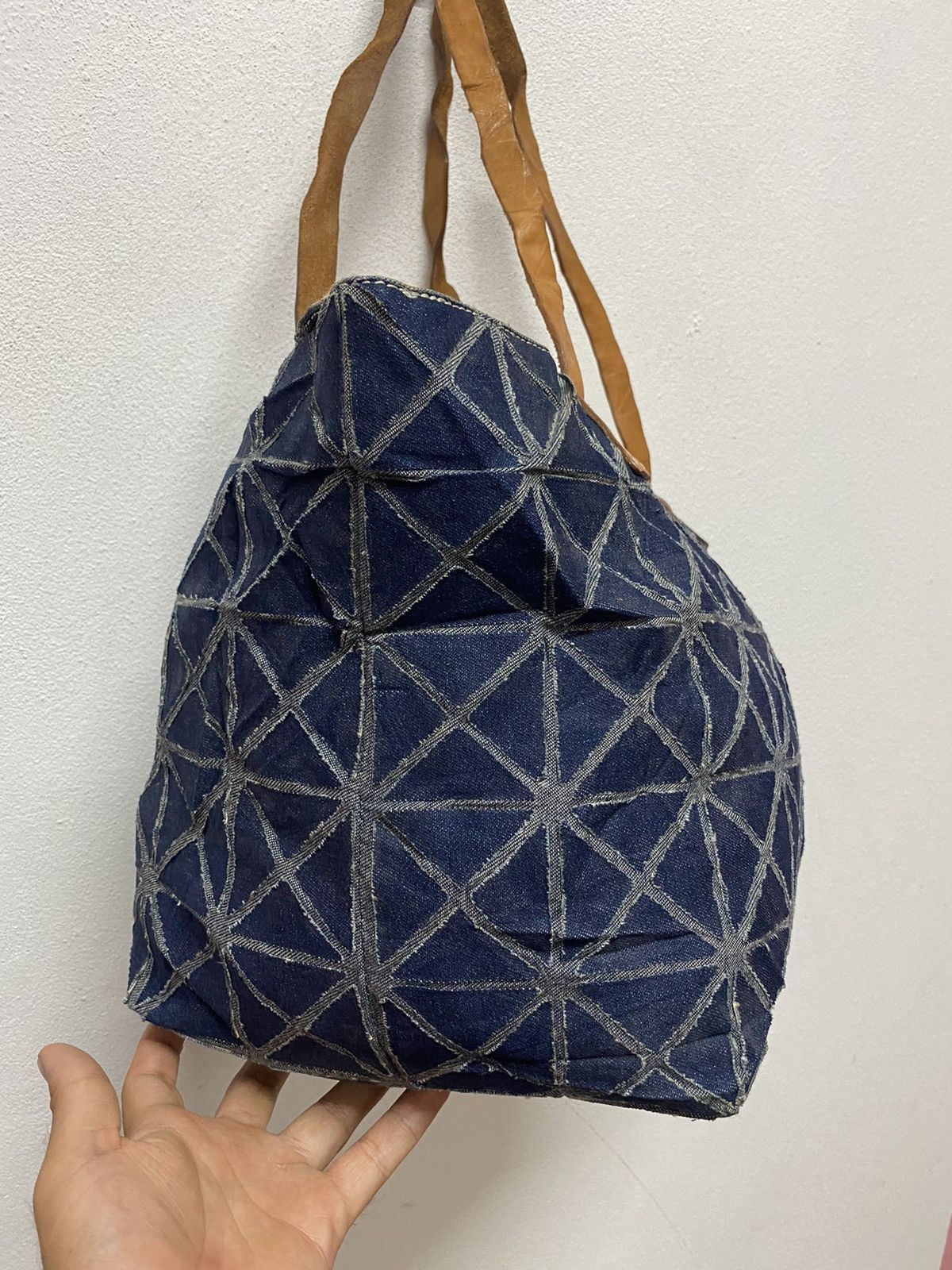 Designer × Pleats Please Issey Miyake Issey miyake Pleats please Patchwork Denim Tote Bag Size ONE SIZE - 4 Thumbnail