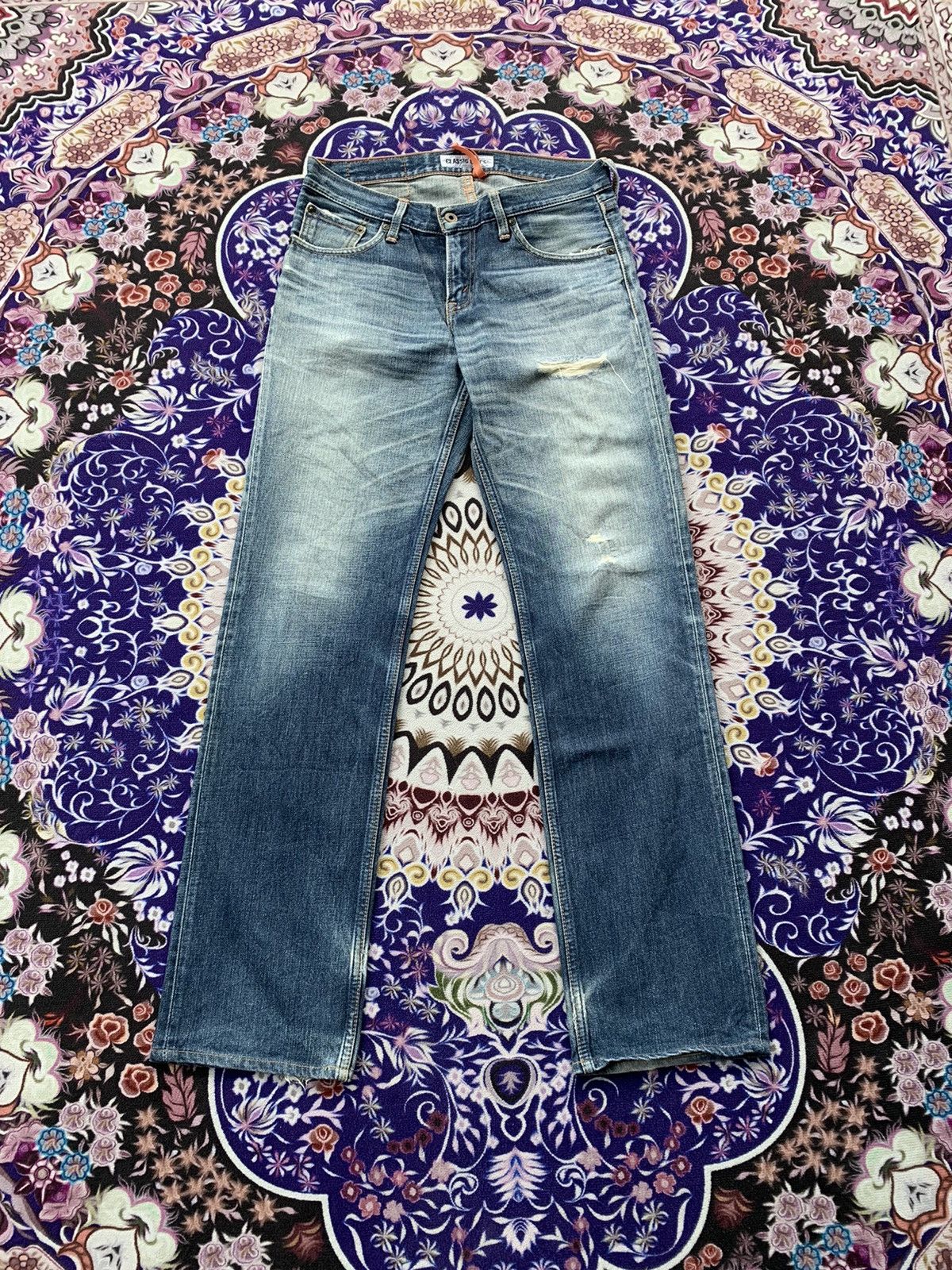 Levi's Vintage Clothing Levis 502 Faded Distressed Denim Size US 33 - 1 Thumbnail