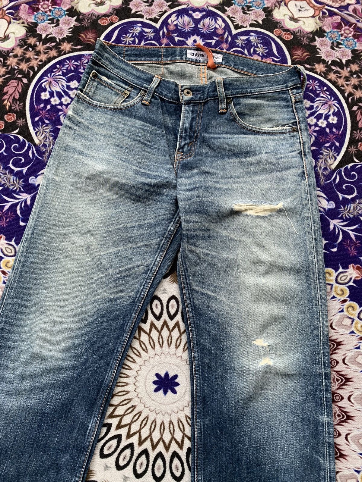 Levi's Vintage Clothing Levis 502 Faded Distressed Denim Size US 33 - 4 Thumbnail