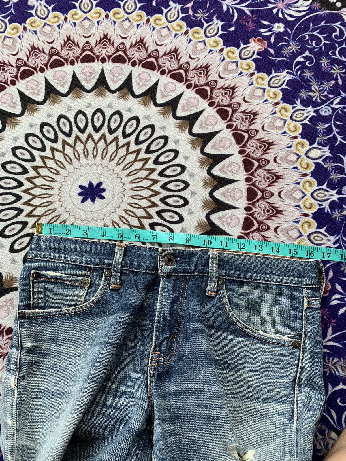 Levi's Vintage Clothing Levis 502 Faded Distressed Denim Size US 33 - 16 Thumbnail