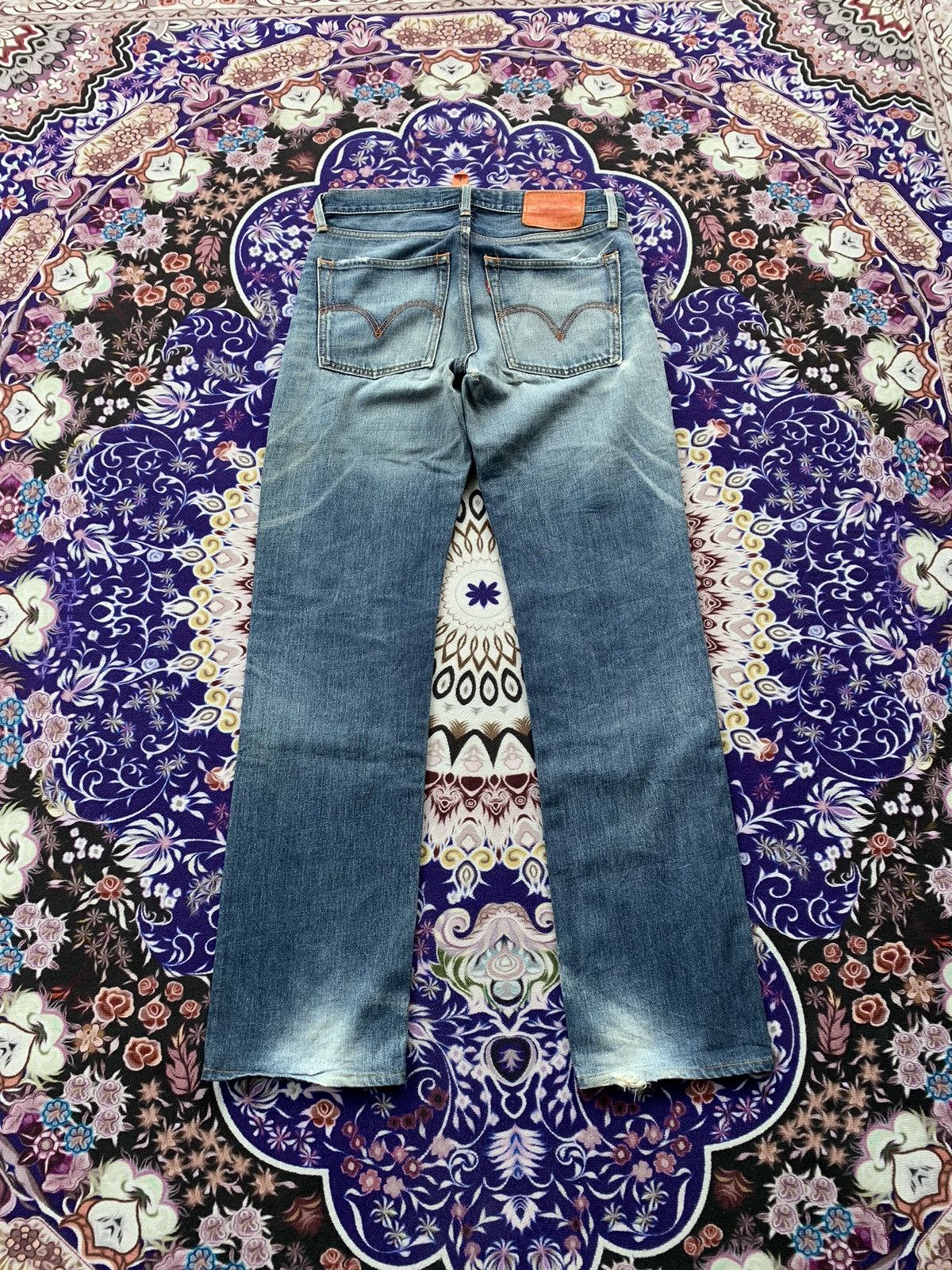Levi's Vintage Clothing Levis 502 Faded Distressed Denim Size US 33 - 9 Thumbnail