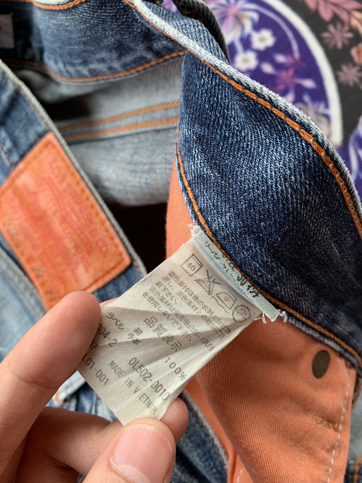 Levi's Vintage Clothing Levis 502 Faded Distressed Denim Size US 33 - 8 Thumbnail