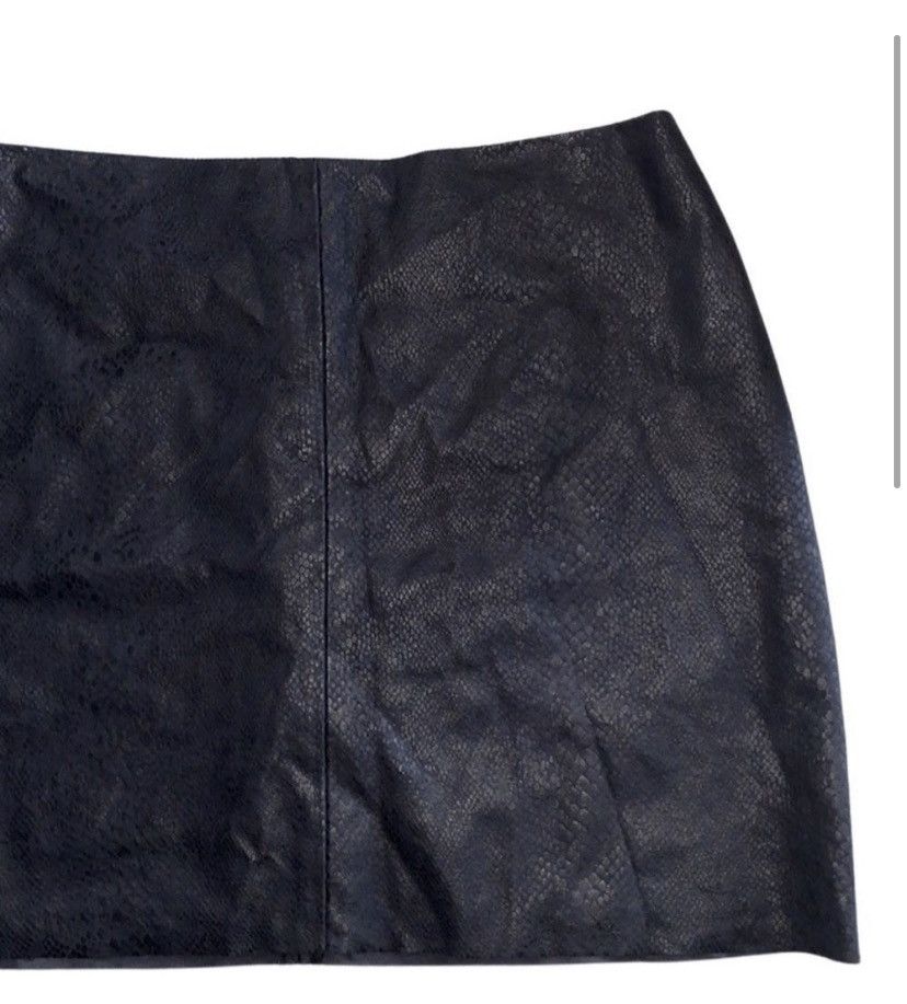 Vintage Retro, Britt Ryan, Black, Faux Snake Skin, Mini Skirt Size 28" / US 6 / IT 42 - 4 Thumbnail