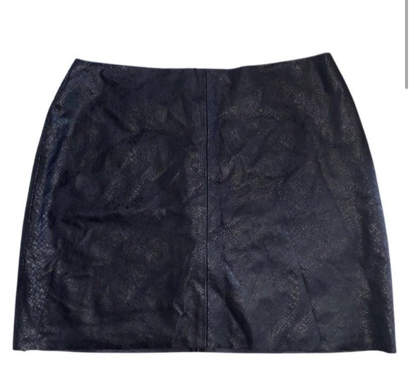 Vintage Retro, Britt Ryan, Black, Faux Snake Skin, Mini Skirt Size 28" / US 6 / IT 42 - 3 Thumbnail
