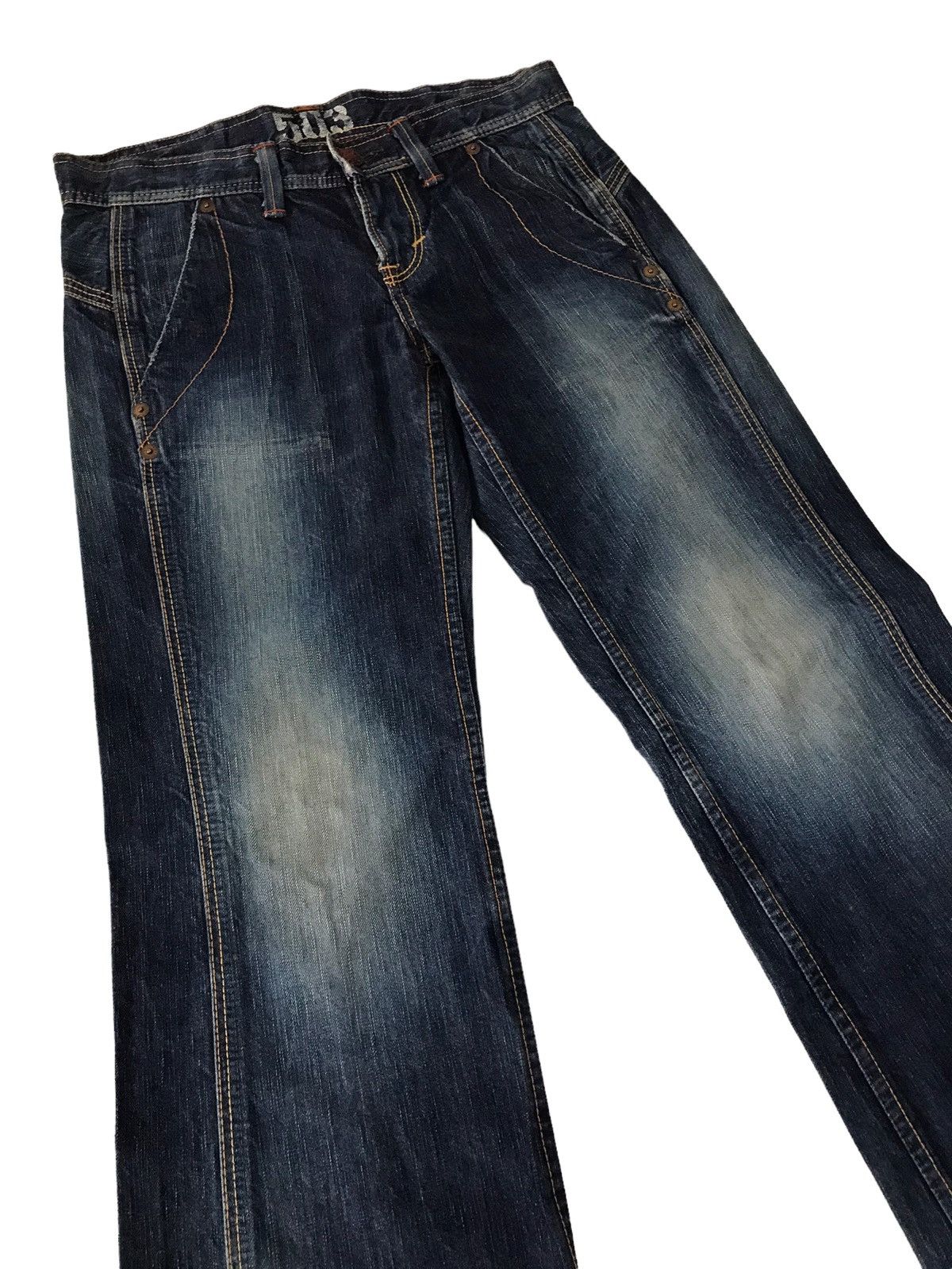 Edwin Flare Jeans Vintage Edwin 503 Faded Blue Low Rise Denim Size US 30 / EU 46 - 5 Thumbnail