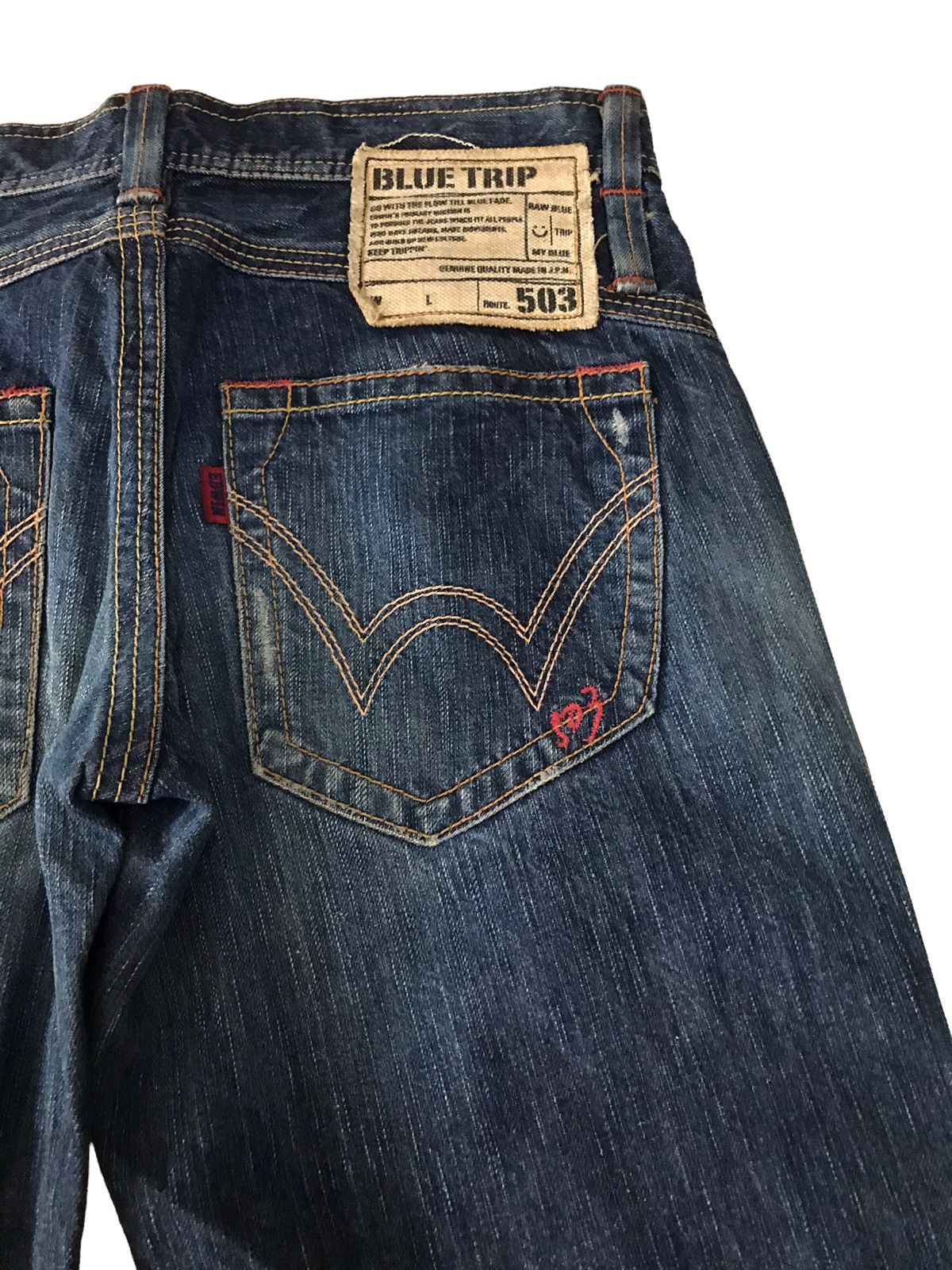 Edwin Flare Jeans Vintage Edwin 503 Faded Blue Low Rise Denim Size US 30 / EU 46 - 19 Thumbnail