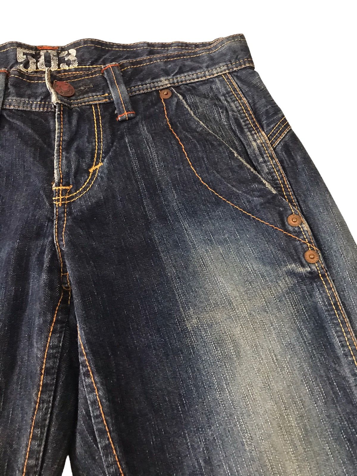 Edwin Flare Jeans Vintage Edwin 503 Faded Blue Low Rise Denim Size US 30 / EU 46 - 10 Thumbnail