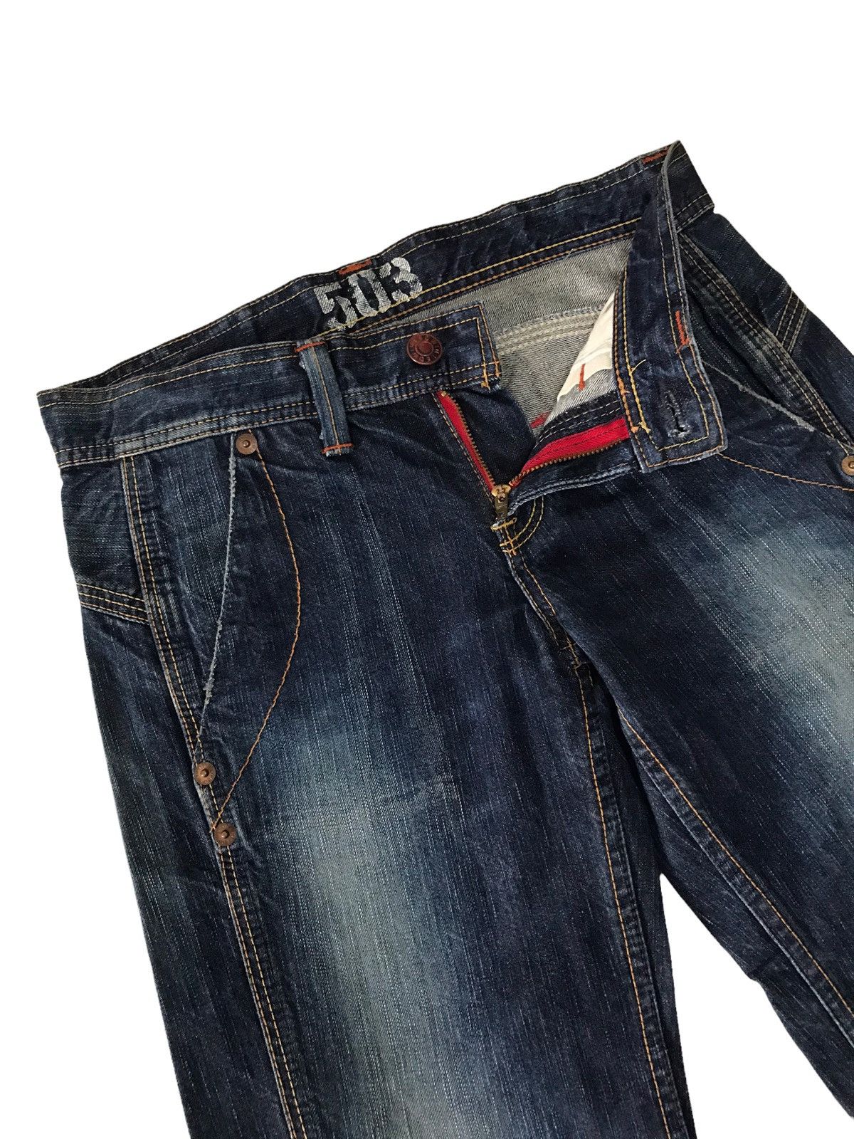 Edwin Flare Jeans Vintage Edwin 503 Faded Blue Low Rise Denim Size US 30 / EU 46 - 12 Thumbnail