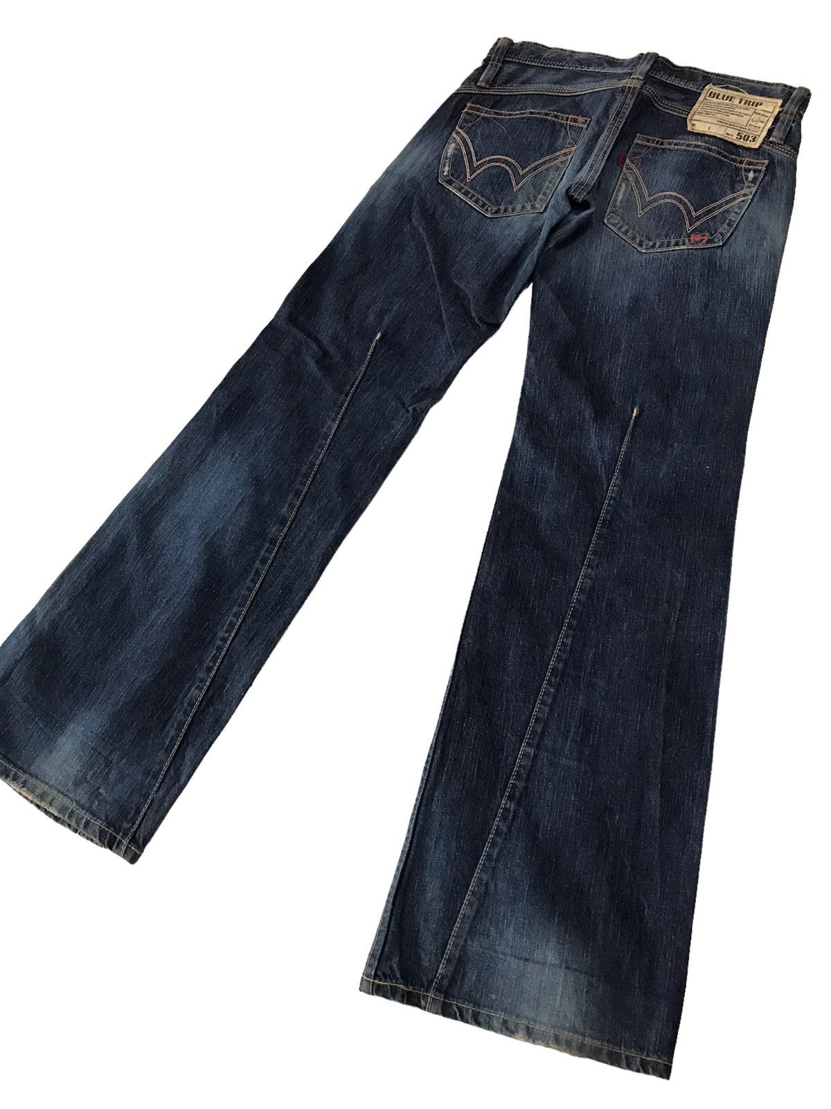 Edwin Flare Jeans Vintage Edwin 503 Faded Blue Low Rise Denim Size US 30 / EU 46 - 14 Thumbnail