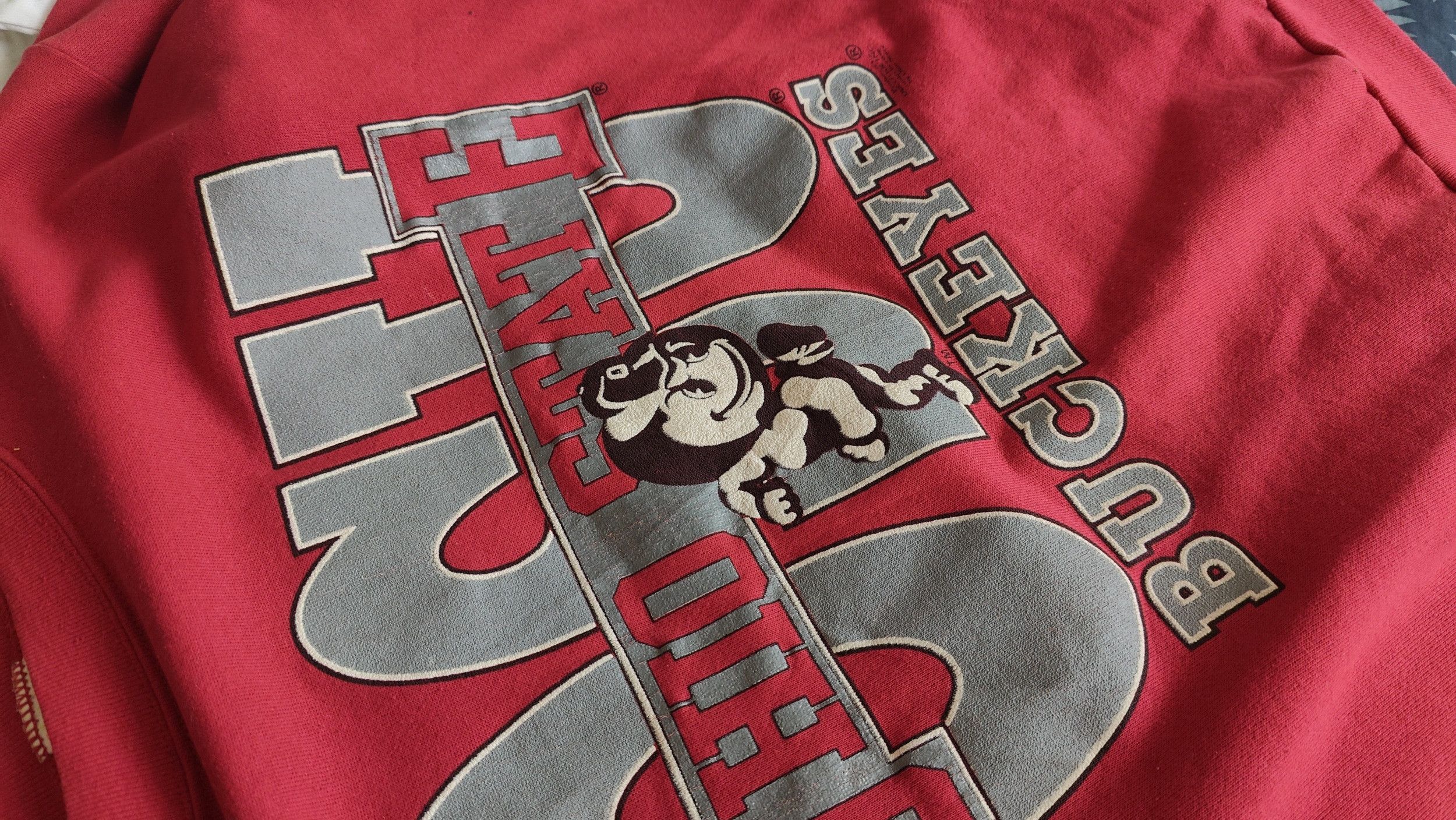 NCAA × Tultex × Vintage Ohio State Buckeyes Tultex Vintage VTG 90s Brutus Sweatshirt Size US XL / EU 56 / 4 - 6 Thumbnail