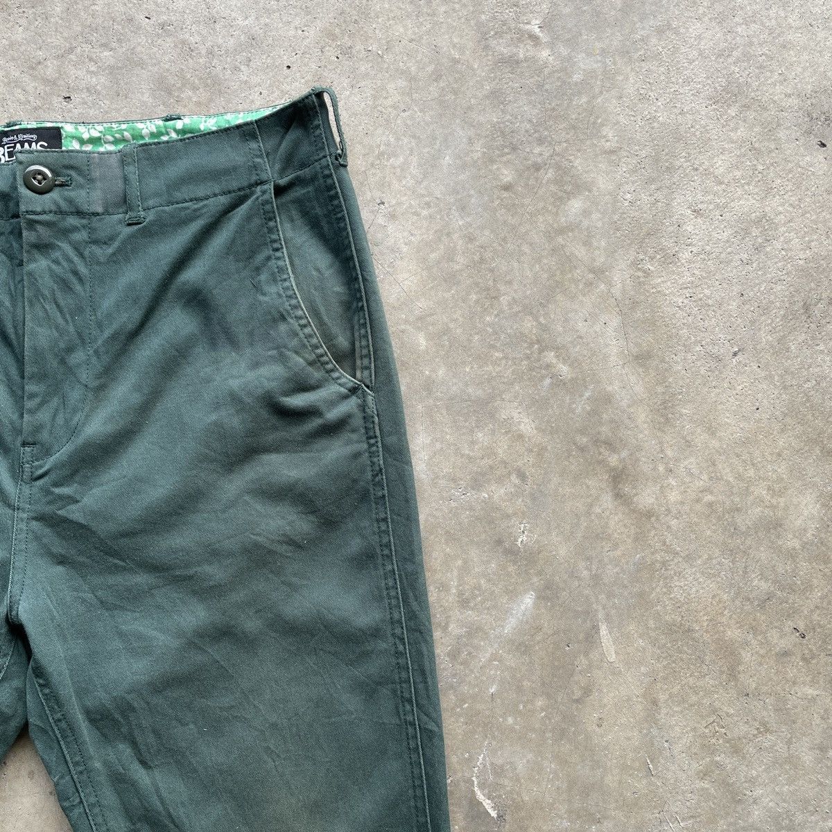 Japanese Brand Vintage Beams Japanese Brand Green Crop Trousers Pants Size US 30 / EU 46 - 5 Thumbnail
