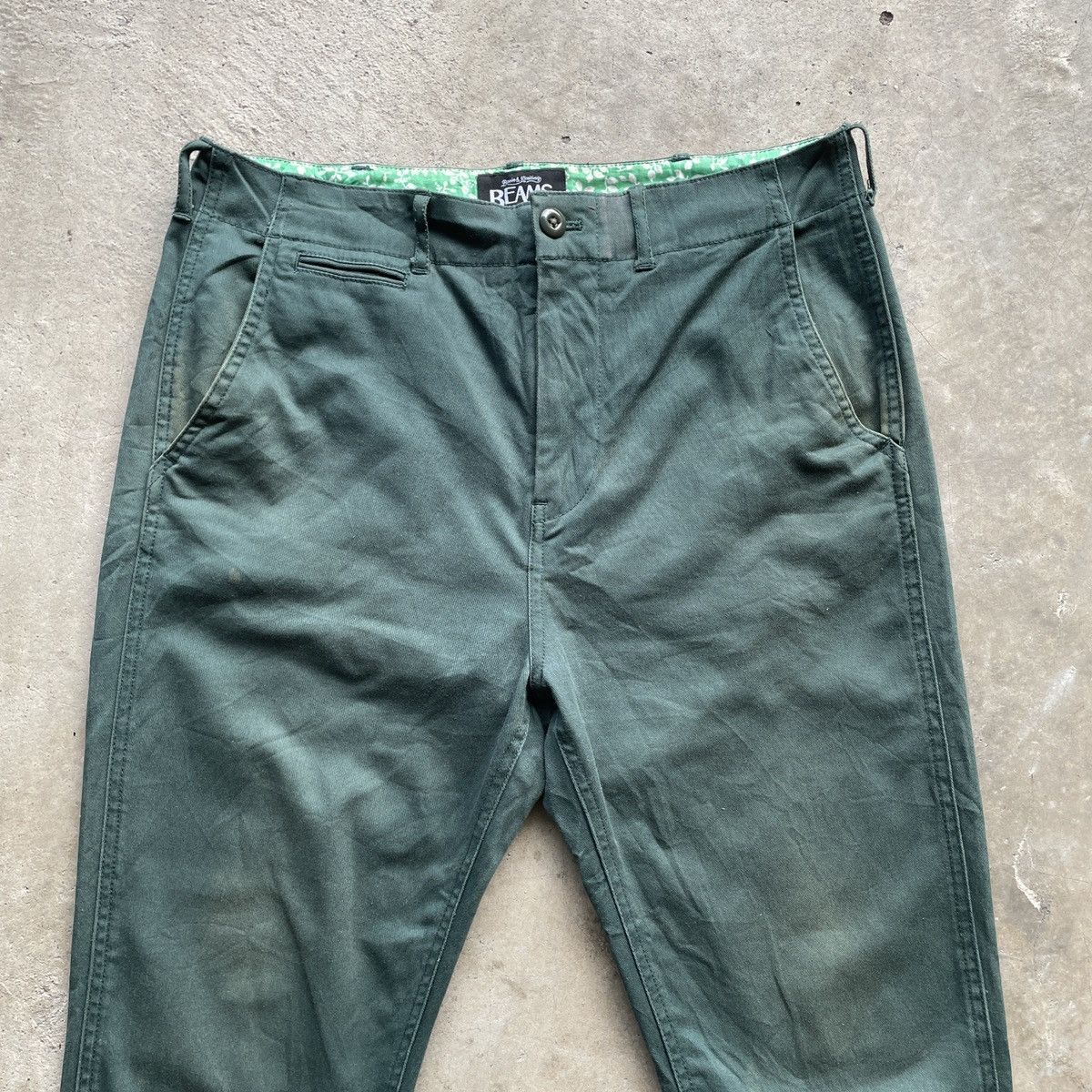 Japanese Brand Vintage Beams Japanese Brand Green Crop Trousers Pants Size US 30 / EU 46 - 3 Thumbnail