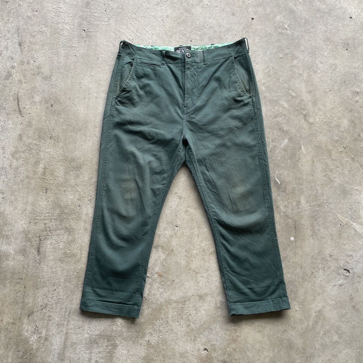 Japanese Brand Vintage Beams Japanese Brand Green Crop Trousers Pants Size US 30 / EU 46 - 1 Thumbnail