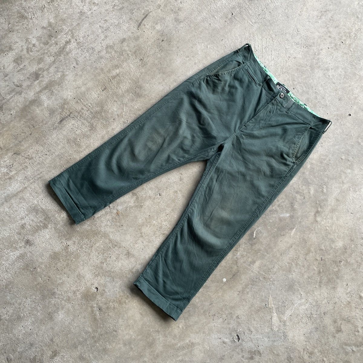 Japanese Brand Vintage Beams Japanese Brand Green Crop Trousers Pants Size US 30 / EU 46 - 2 Thumbnail