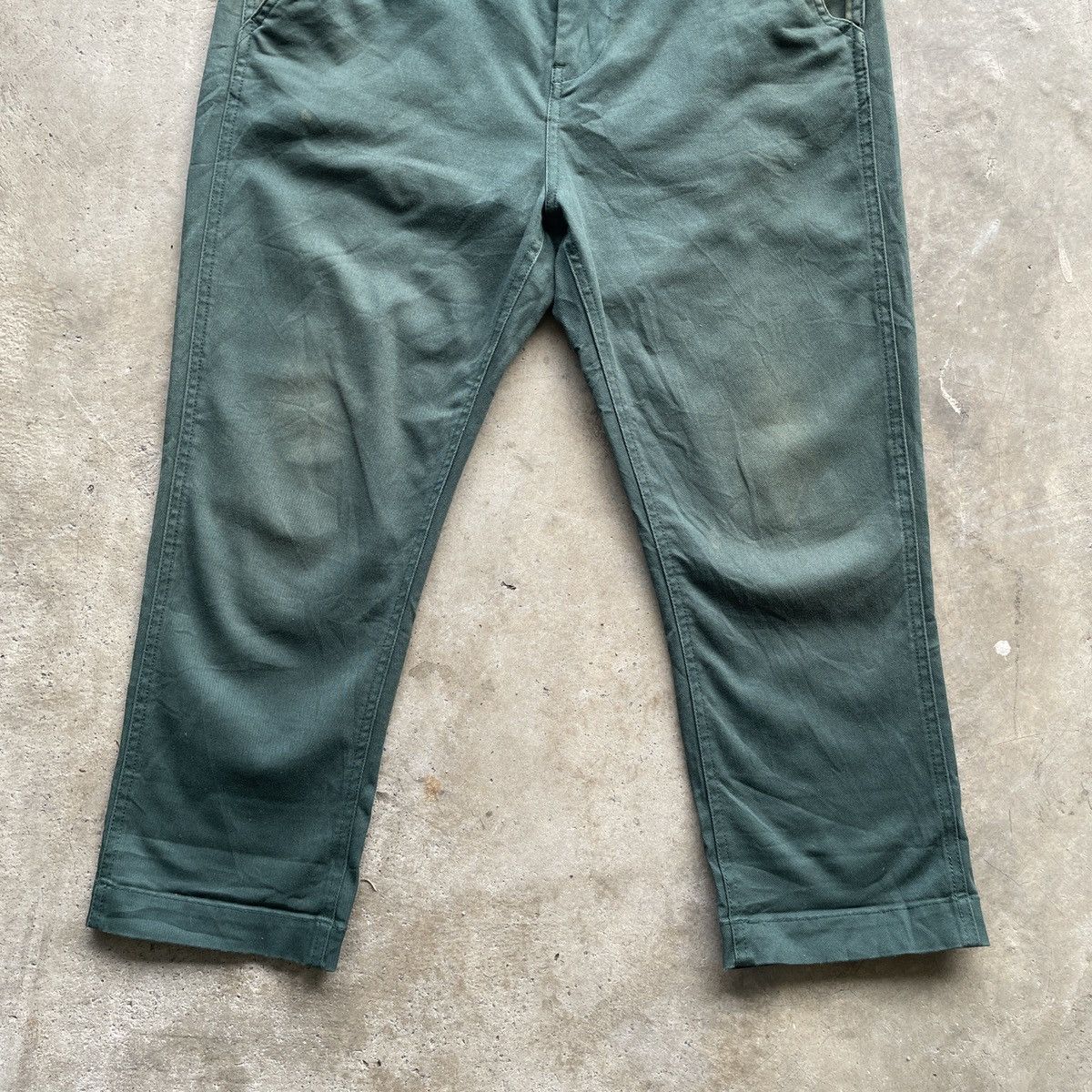 Japanese Brand Vintage Beams Japanese Brand Green Crop Trousers Pants Size US 30 / EU 46 - 6 Thumbnail