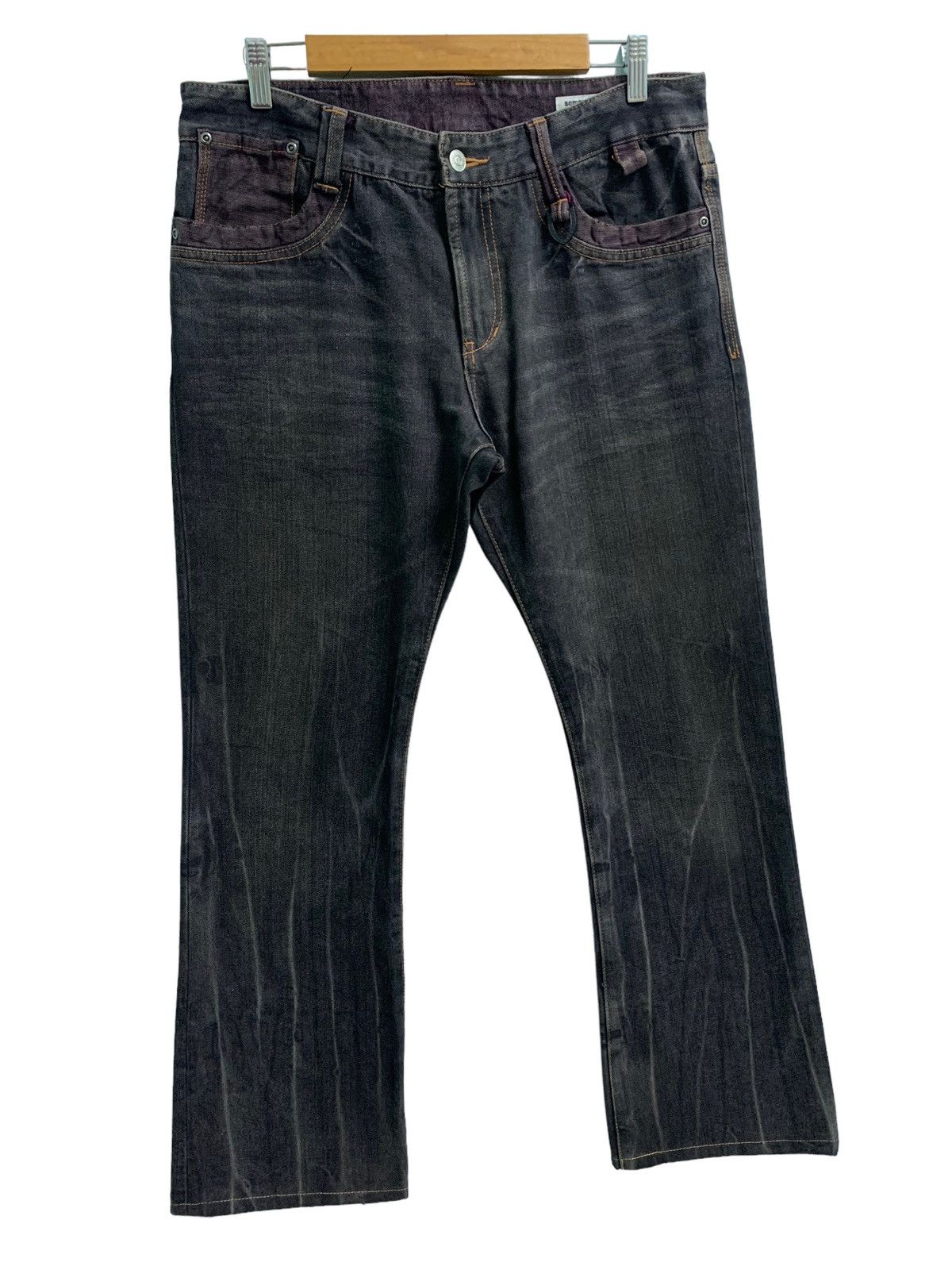 semanticdesign Vintage Semantic Design Distressed Flare Jeans Size US 33 - 2 Thumbnail