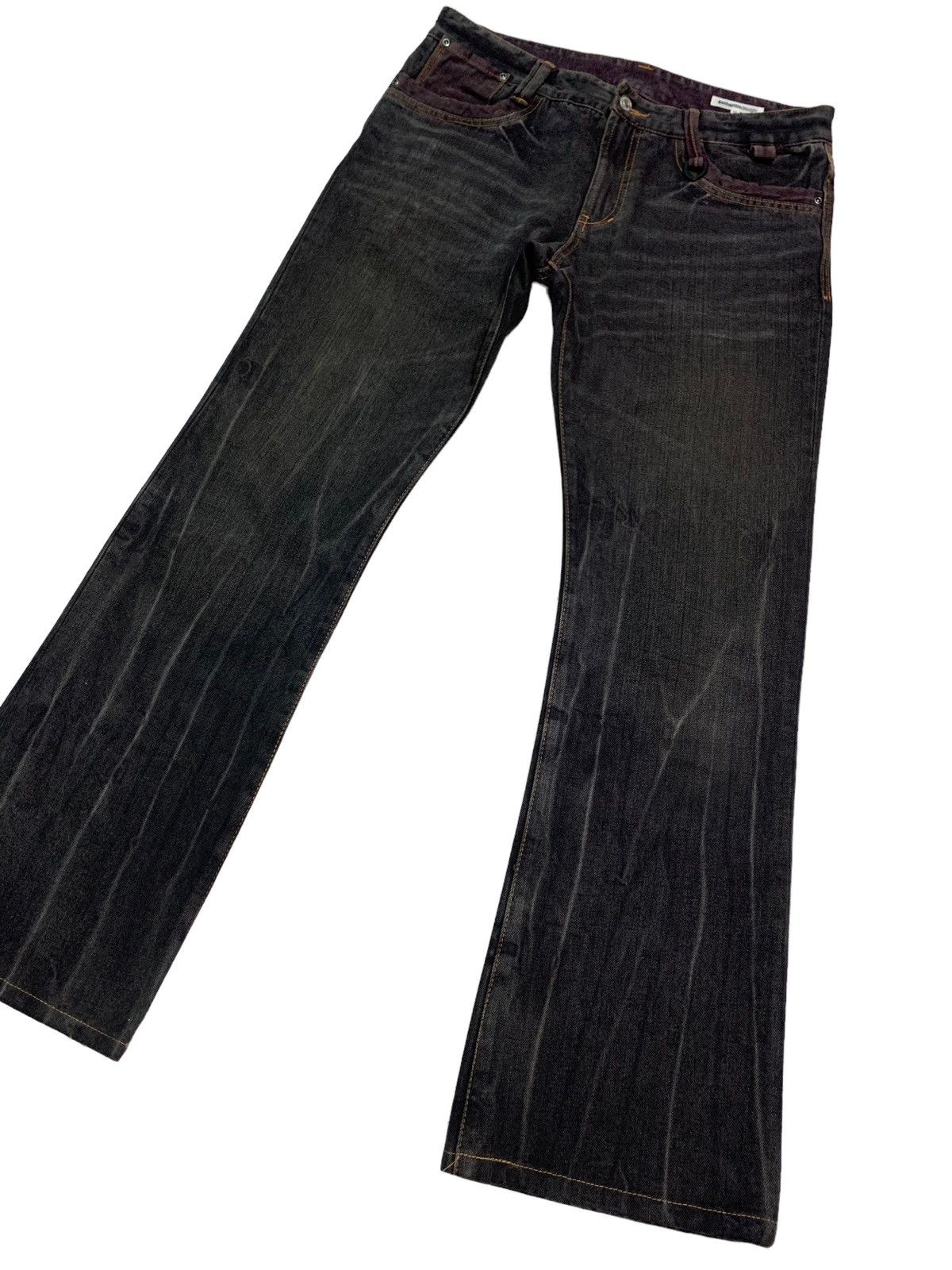 semanticdesign Vintage Semantic Design Distressed Flare Jeans Size US 33 - 7 Thumbnail