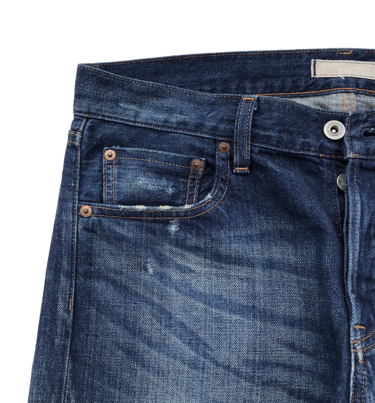 Japanese Brand Japanese indigo blue UNIQLO distressed Selvedge Denim Jeans Size US 32 / EU 48 - 3 Thumbnail