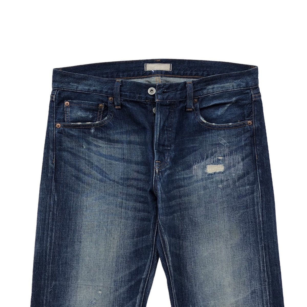 Indigo Mugihiko Denim Overall Distressed main image 0